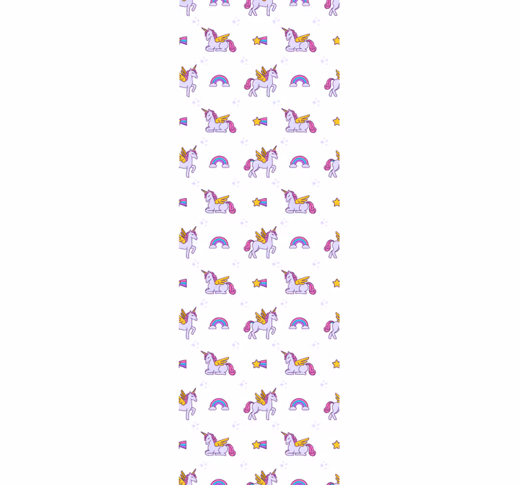 Estor enrollable infantil unicornios rosa pastel con alas - TenVinilo