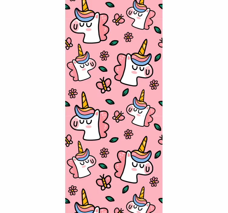 Estor enrollable infantil unicornio con flores bonitas - TenVinilo