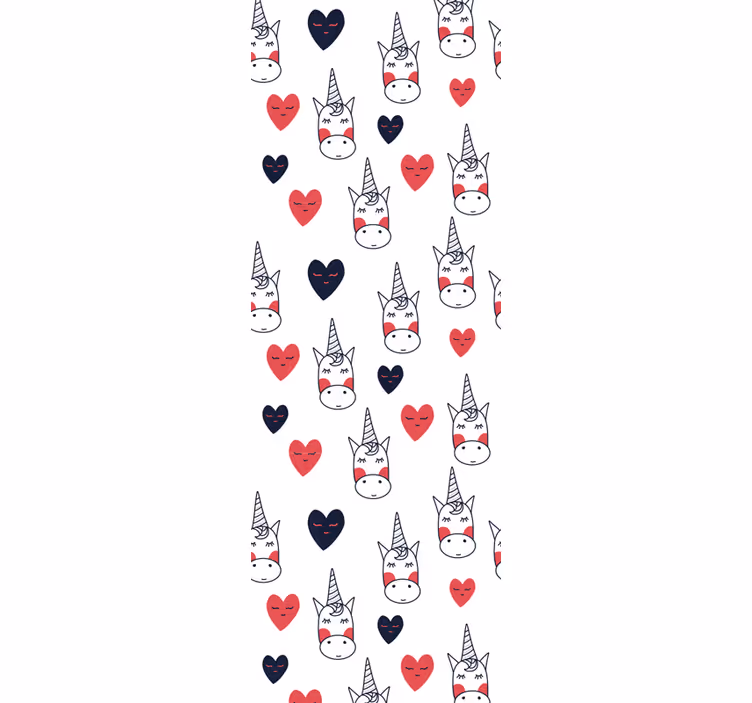 Estor enrollable infantil patrón de unicornios con corazones - TenVinilo