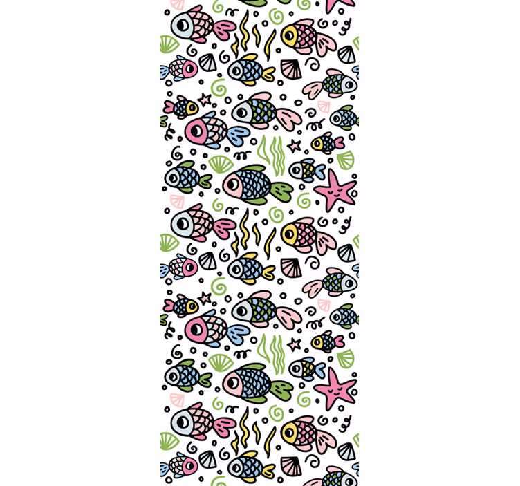 Estor enrollable infantil patrón de peces multicolores - TenVinilo