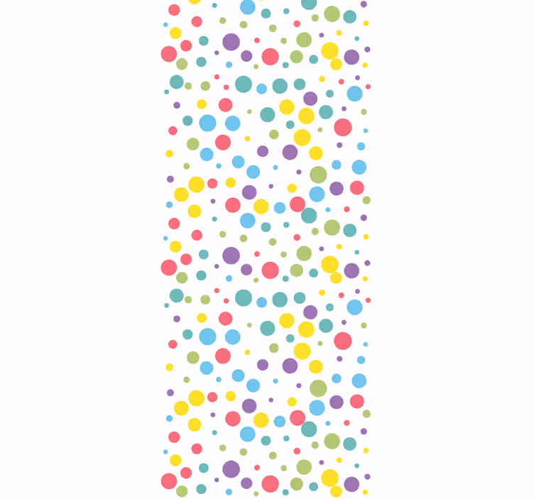 Estor enrollable infantil con estampado de lunares coloridos - TenVinilo