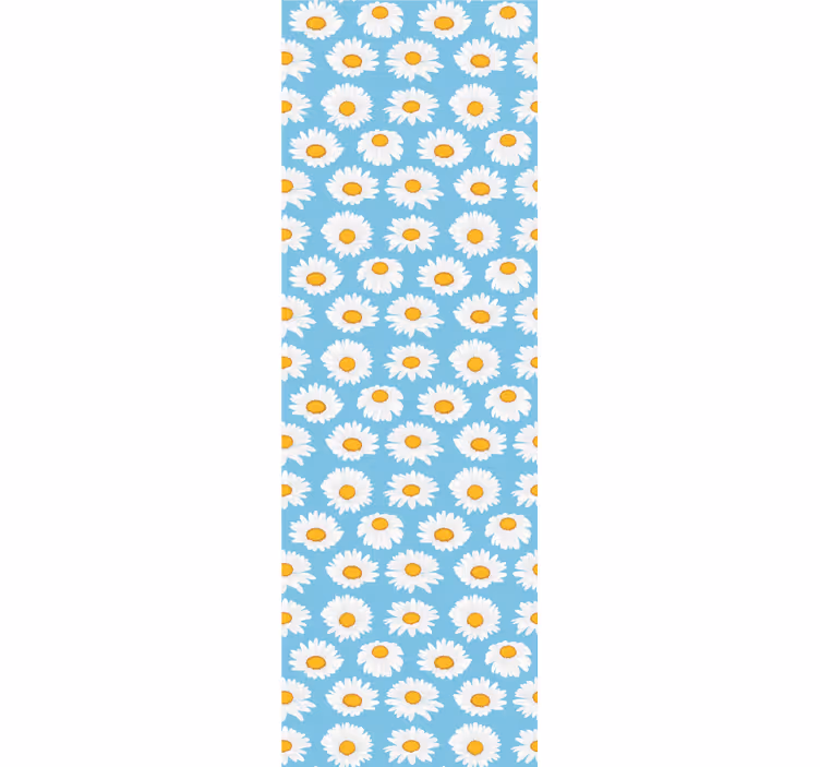 Estor enrollable infantil con estampado de margaritas sobre fondo - TenVinilo