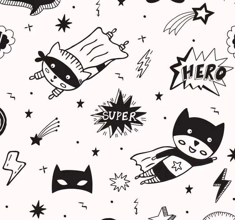 Estor enrollable infantil patrones de cómic de superhéroes - TenVinilo