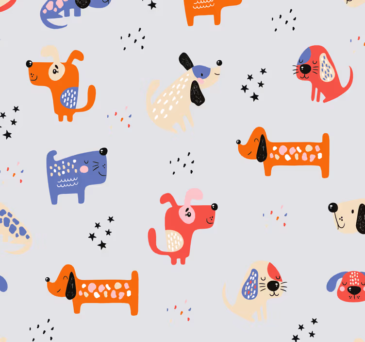 Estor enrollable infantil perros ilustrados - TenVinilo