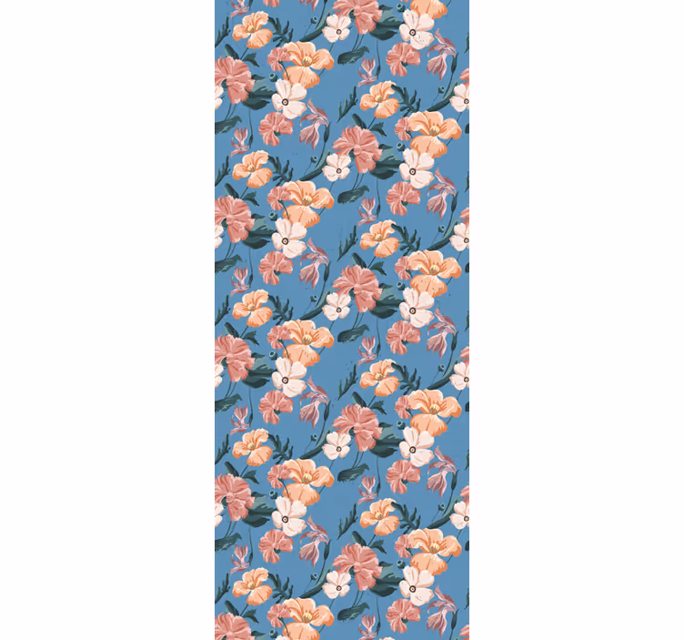 Estores enrollable oficina estampado floral 'flores jeans' - TenVinilo
