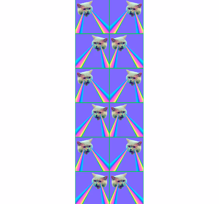 Estor enrollable juvenil gato láser vaporwave - TenVinilo