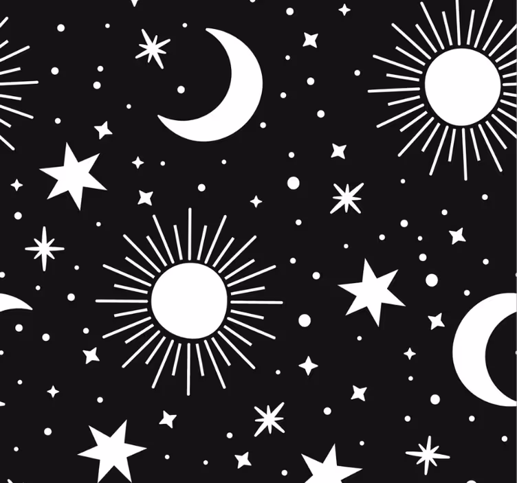 Estor enrollable juvenil estrellas y lunas blancas - TenVinilo