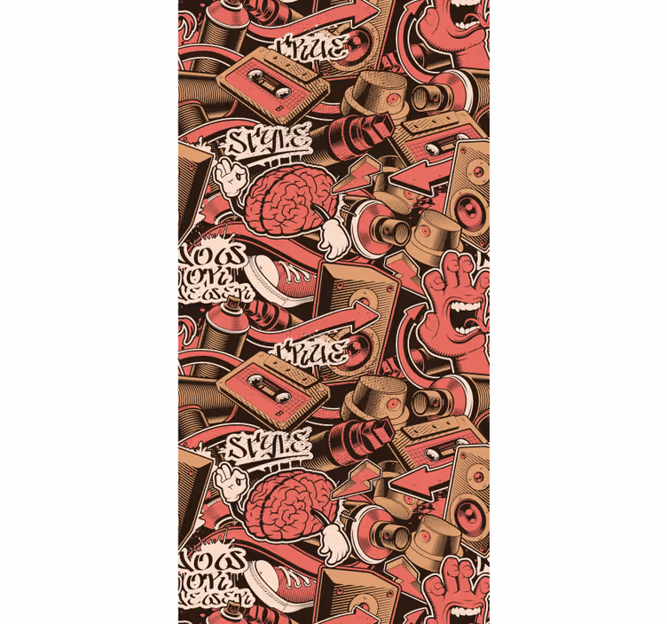 Estor enrollable juvenil trabajo de graffiti rojo - TenVinilo