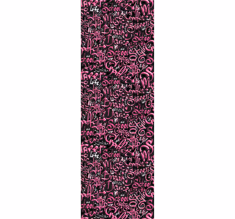 Estor enrollable juvenil graffiti rosa y negro - TenVinilo