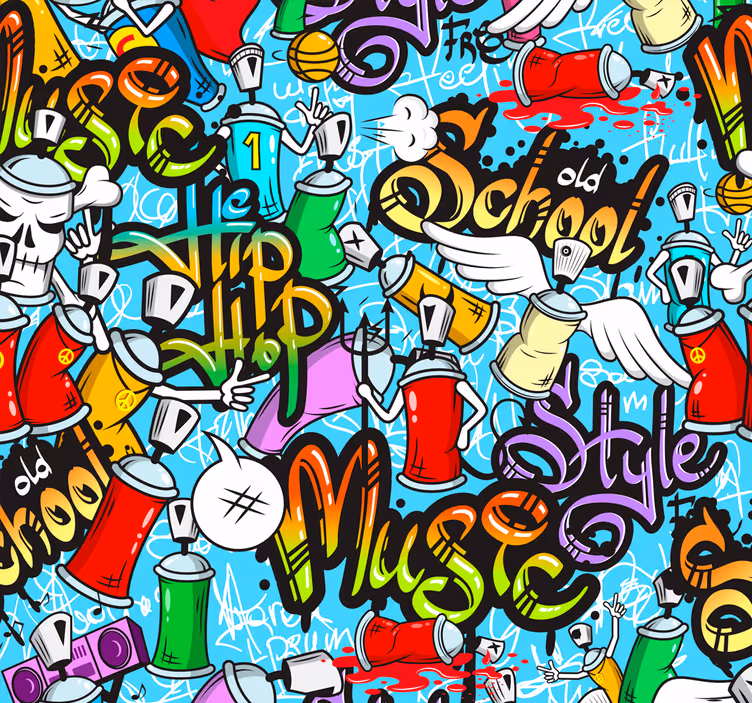 Estor enrollable juvenil cultura hip-hop graffiti - TenVinilo