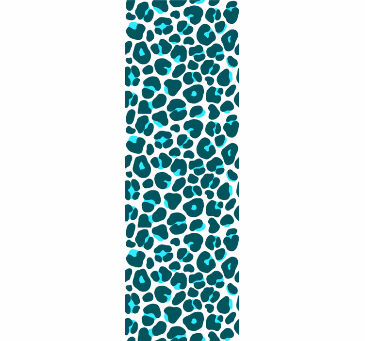 Estor enrollable juvenil patrón de leopardo neón azul y negro - TenVinilo