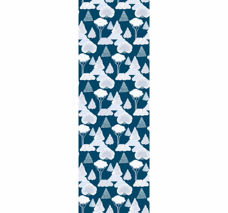 Estor enrollable moderno árboles azul marino japandi - TenVinilo