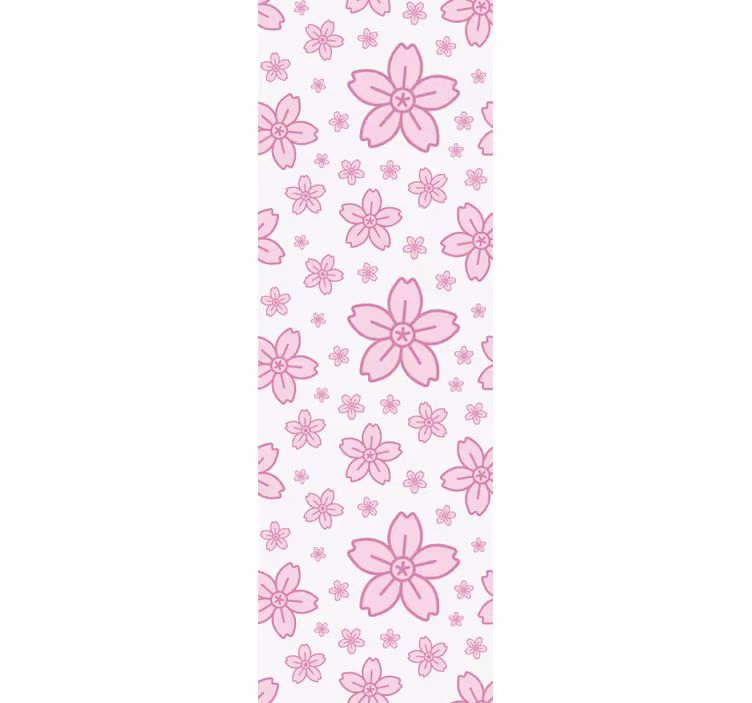 Estor enrollable moderno flores pequeñas rosas sobre fondo blanco - TenVinilo