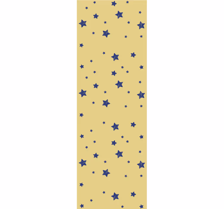 Estor enrollable moderno estrellas azules sobre fondo amarillo - TenVinilo