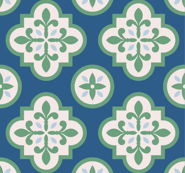 Estor enrollable moderno azulejo verde trébol - TenVinilo