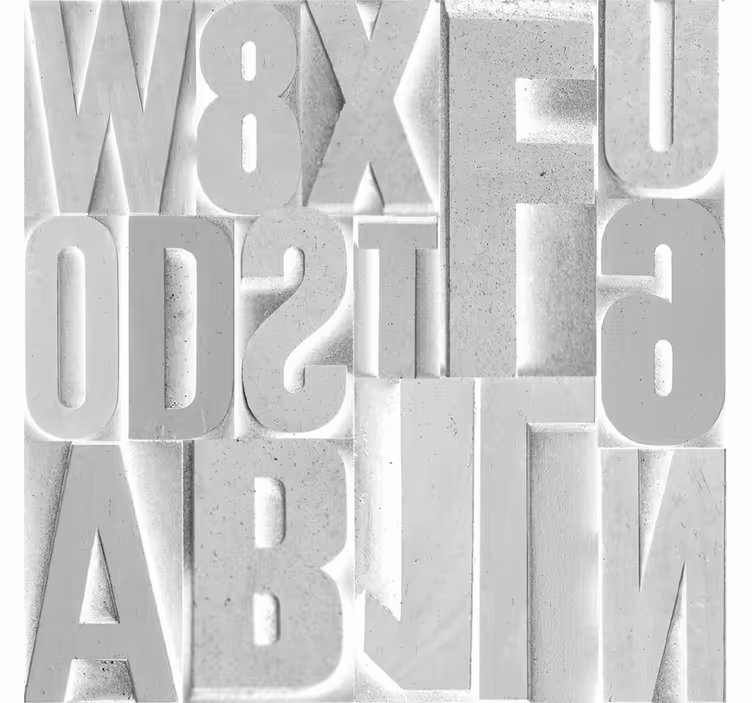 Estor enrollable gris letras 3d grises - TenVinilo