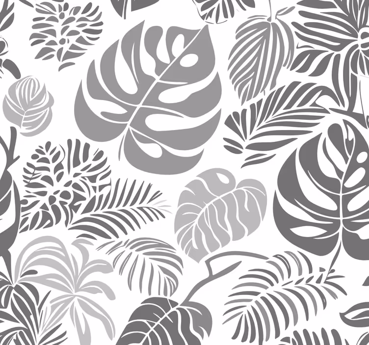 Estor enrollable gris hojas de monstera - TenVinilo