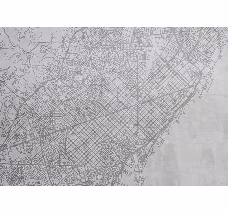 Estor enrollable cocina mapa de la ciudad de barcelona - TenVinilo