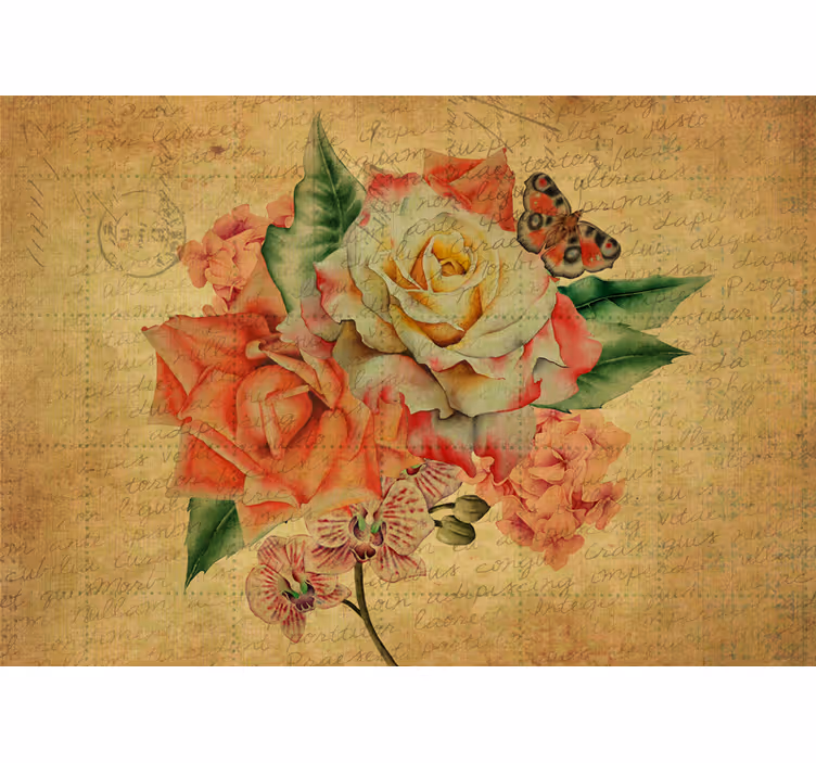 Estor enrollable cocina rosa con mariposa y escritos - TenVinilo