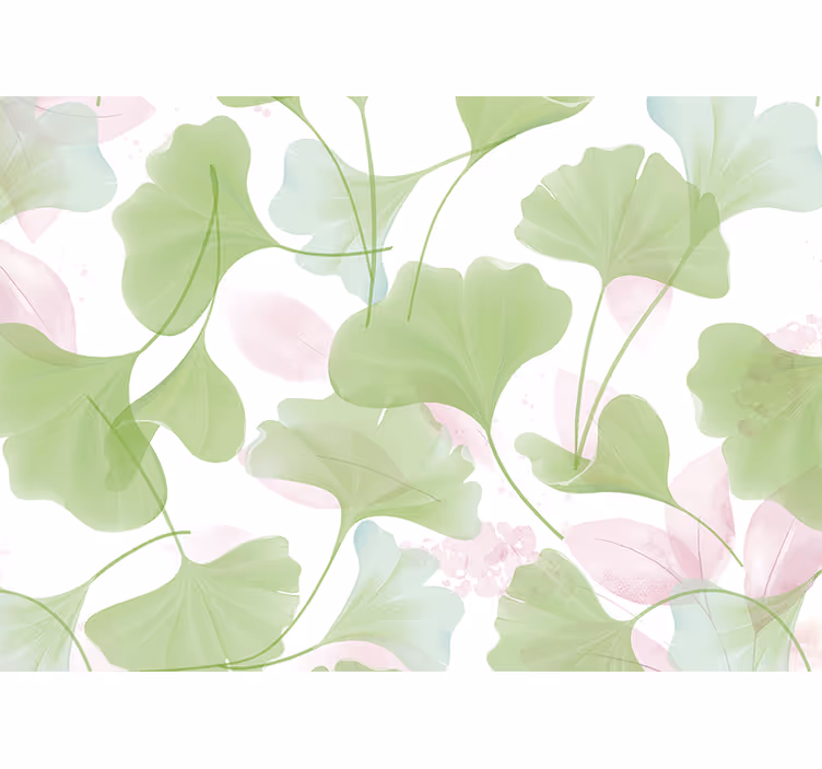 Estor enrollable cocina hojas ginkgo acuarela glamour - TenVinilo