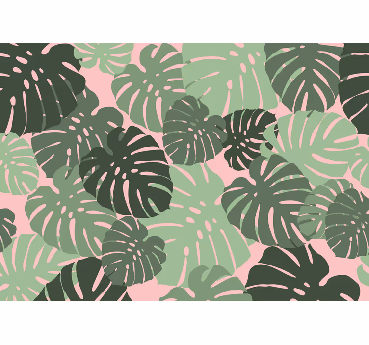Estor enrollable cocina hojas de monstera rosa - TenVinilo