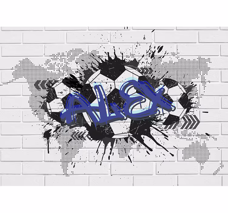 Estor enrollable blanco grafiti de fútbol - TenVinilo