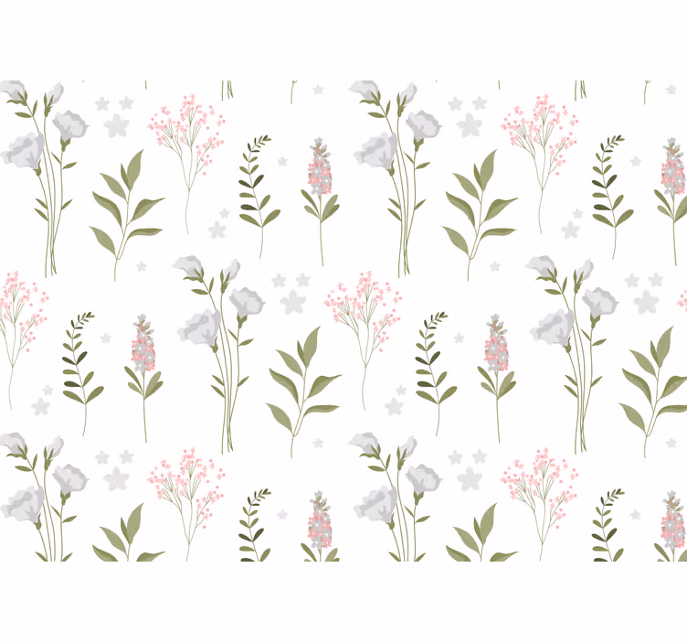 Estor enrollable blanco con diseño de flores silvestres - TenVinilo