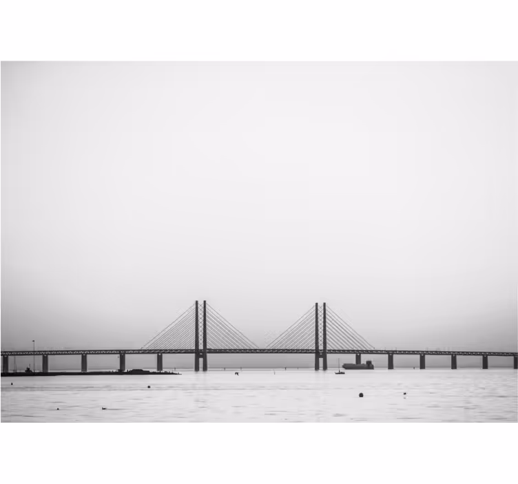 Estor enrollable blanco puente submarino oresund - TenVinilo