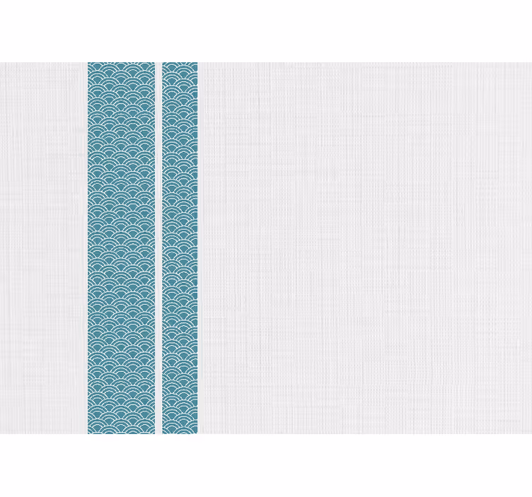 Estor enrollable blanco rayas azules minimalistas - TenVinilo