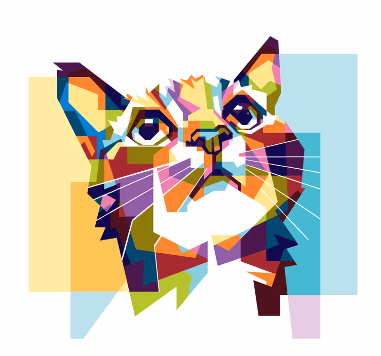 Estor enrollable salón gatos de colores - TenVinilo