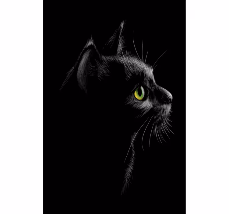 Estor enrollable salón gatos ojos verdes - TenVinilo