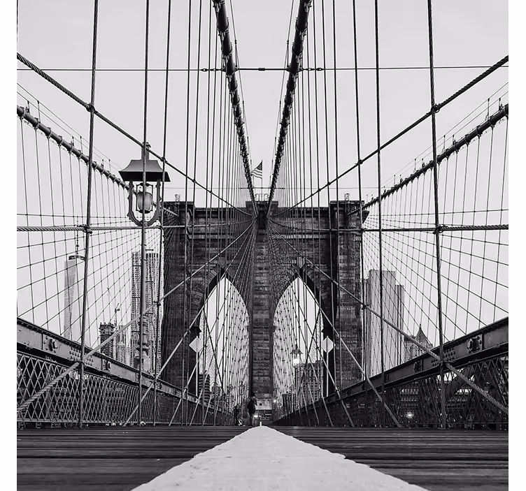 Estor enrollable salón puente de brooklyn en blanco y negro - TenVinilo