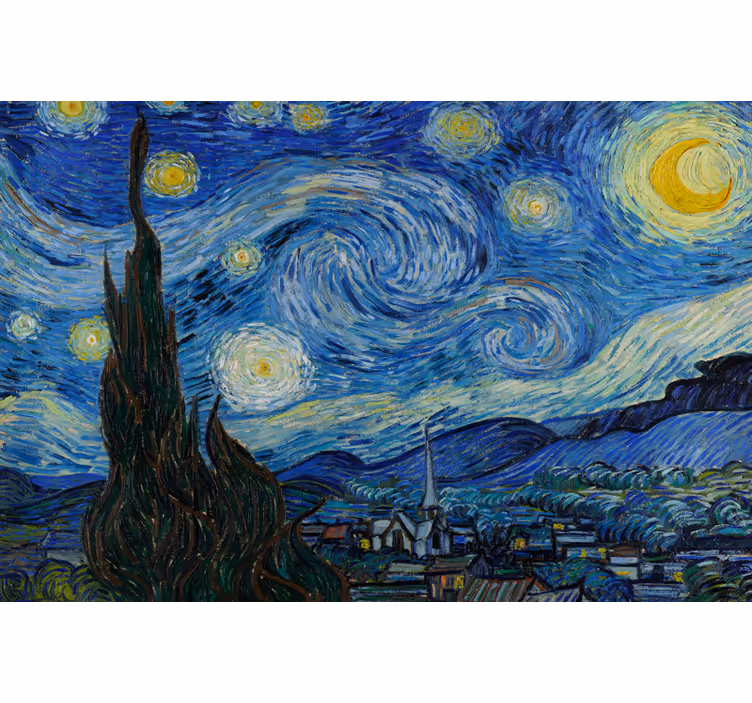 Estor enrollable salón noche estrellada de van gogh - TenVinilo