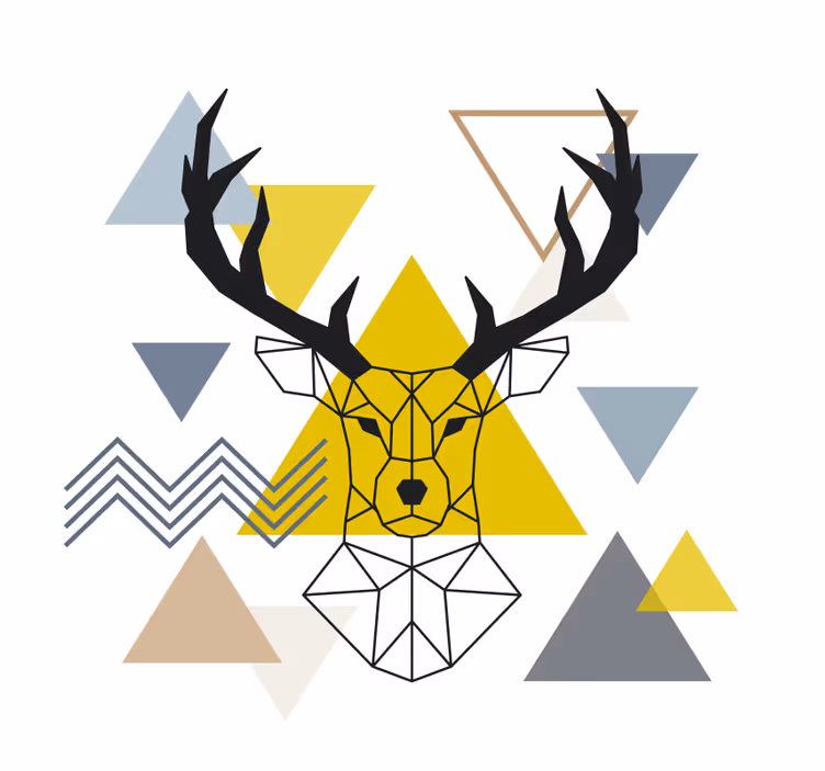 Estor enrollable salón ciervo geométrico - TenVinilo