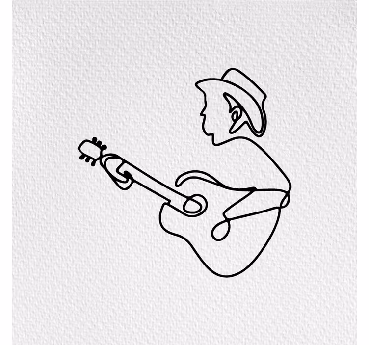 Estor enrollable salón diseño minimalista de guitarrista - TenVinilo