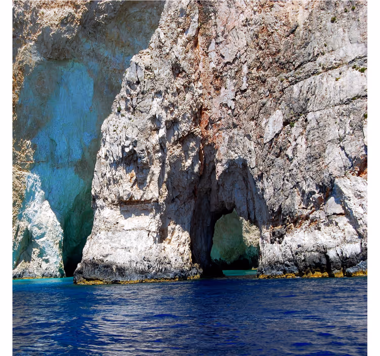 Estor enrollable salón cueva raj con agua azul - TenVinilo