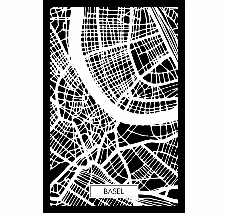 Estor enrollable salón mapa topográfico de basilea - TenVinilo