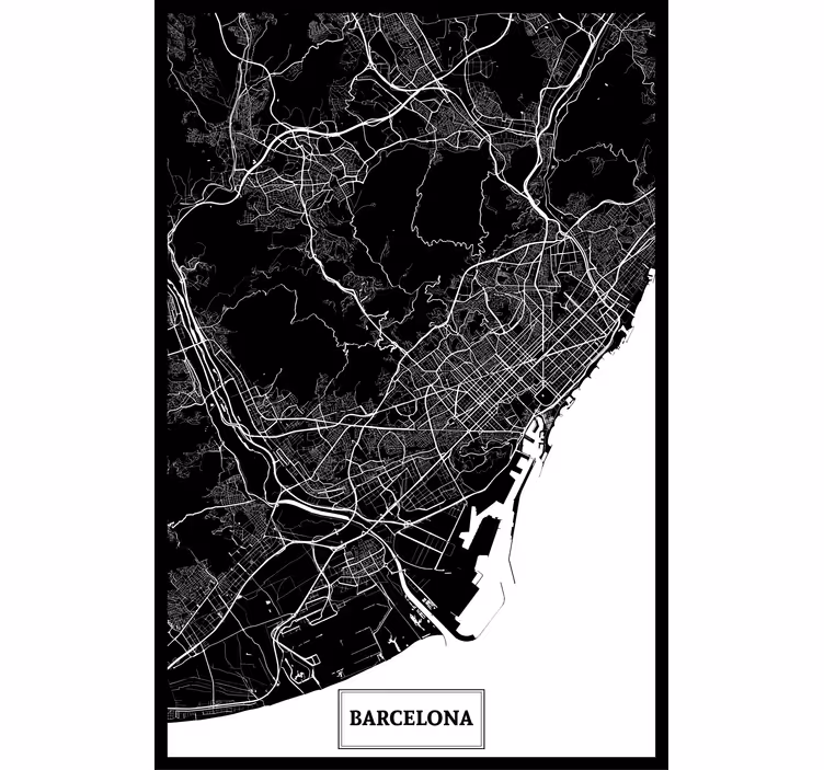 Estor enrollable salón mapa topográfico barcelona - TenVinilo