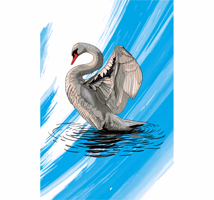 Estor enrollable salón dibujo de cisne - TenVinilo
