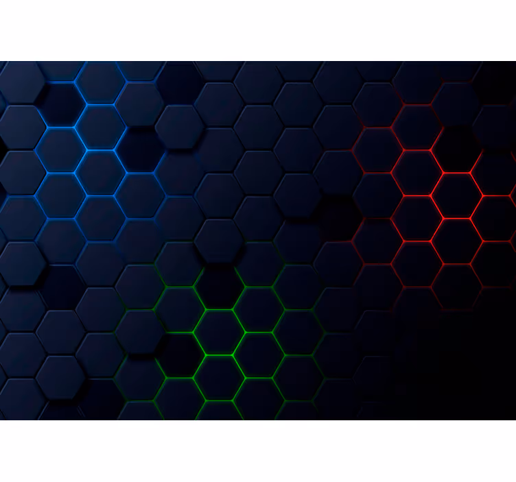 Estor enrollable negro patrón hexagonal 3d - TenVinilo