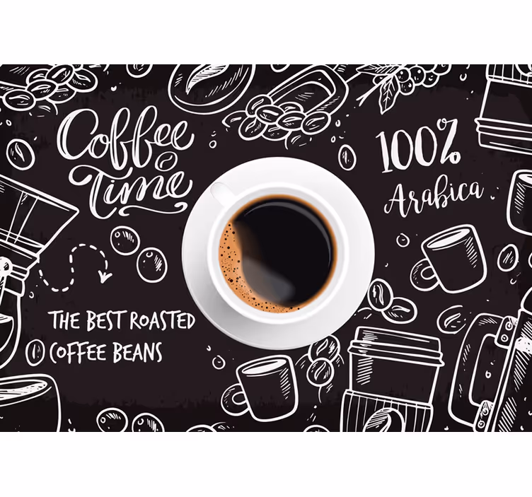 Estor enrollable negro imágenes de café - TenVinilo