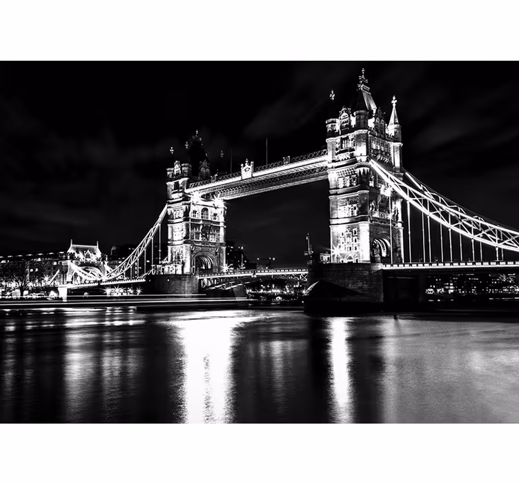 Estor enrollable negro puente de londres de noche - TenVinilo