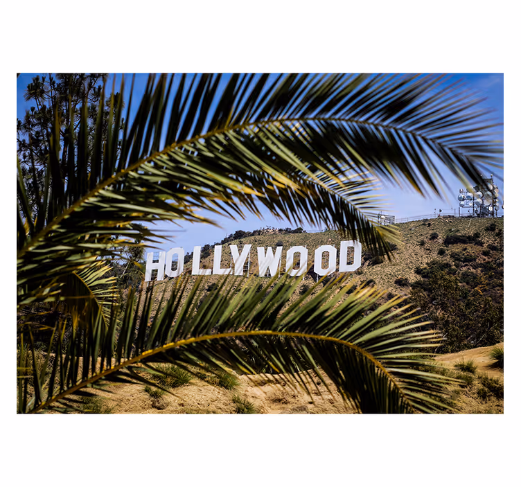 Estor enrollable salón cartel de hollywood y árbol - TenVinilo