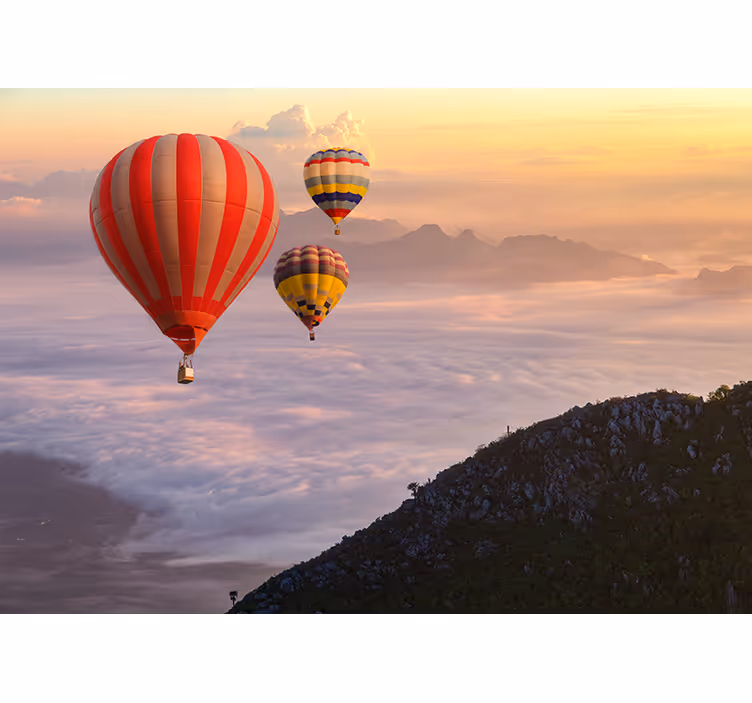 Estor enrollable salón globos de aire en el cielo - TenVinilo