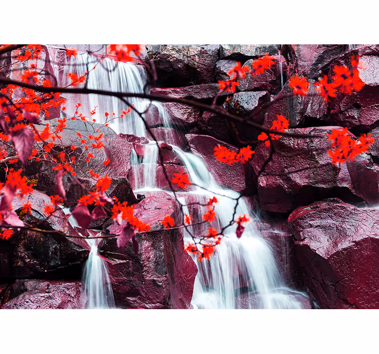 Estor enrollable salón cascada naturaleza primavera - TenVinilo