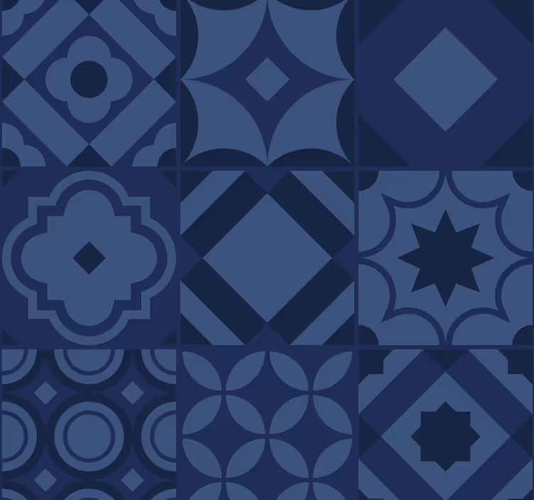 Estor enrollable azul azulejos azul marino - TenVinilo