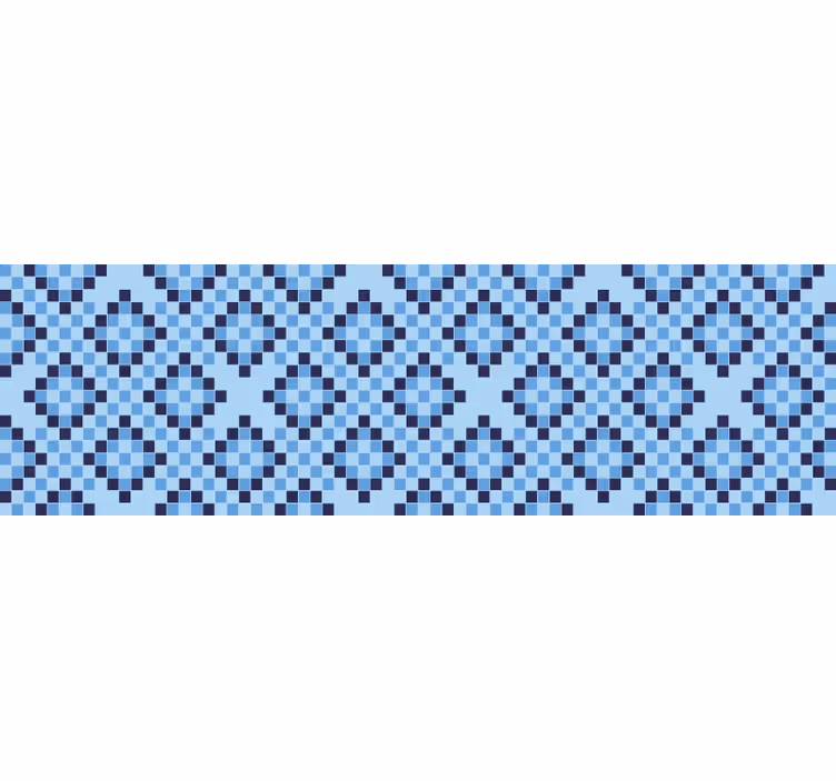 Estor enrollable azul patrón de píxeles geométricos - TenVinilo