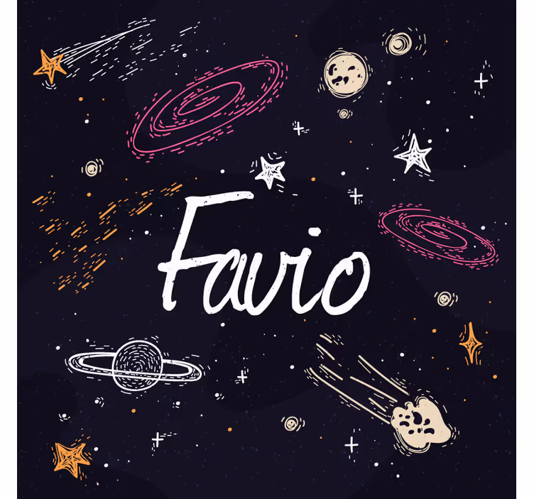 Estor enrollable azul galaxia con nombre personalizable - TenVinilo