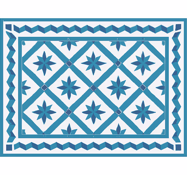 Estor enrollable azul azulejos de estrellas geométricas - TenVinilo