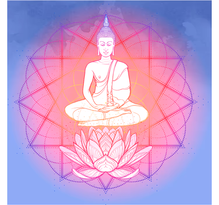 Estor enrollable salón mandala buda meditando - TenVinilo